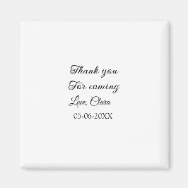 bedankt voor het komen naam toevoegen tekstbericht magneet