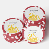 bedankt voor het komen naam toevoegen tekstbericht poker chips (Opstapeling)