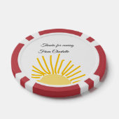 bedankt voor het komen naam toevoegen tekstbericht poker chips (Enkel)