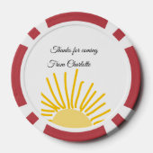 bedankt voor het komen naam toevoegen tekstbericht poker chips (Achterkant)