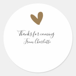 bedankt voor het komen naam toevoegen tekstbericht ronde sticker