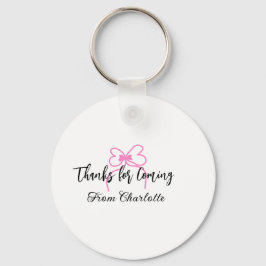 bedankt voor het komen naam toevoegen tekstbericht sleutelhanger