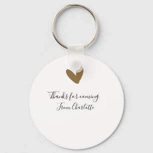 bedankt voor het komen naam toevoegen tekstbericht sleutelhanger