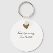 bedankt voor het komen naam toevoegen tekstbericht sleutelhanger (Achterkant)