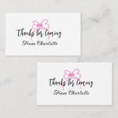 bedankt voor het komen naam toevoegen tekstbericht visitekaartje (Voorkant / Achterkant)