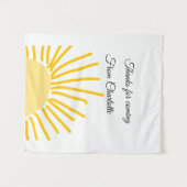 bedankt voor het komen naam toevoegen tekstbericht wandkleed (Voorkant (horizontaal))