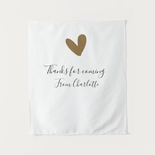 bedankt voor het komen naam toevoegen tekstbericht wandkleed (Voorkant)