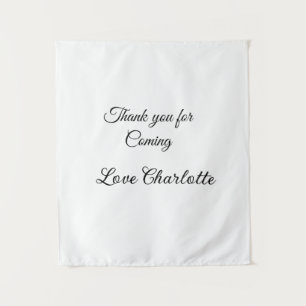 bedankt voor het komen naam toevoegen tekstbericht wandkleed