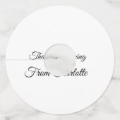 bedankt voor het komen naam toevoegen tekstbericht wijnglaslabel (Achterkant)