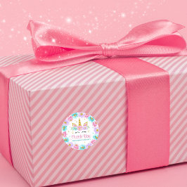 Bedankt voor het komen naar mijn feestje Eenhoorn Ronde Sticker