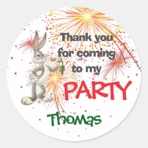 Bedankt voor het komen naar mijn kinderfeestje ronde sticker