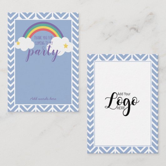 Bedankt voor het komen Rainbow Party Favoriete Hai Notitiekaartje (Voorkant / Achterkant)