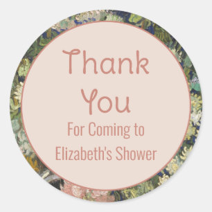 Bedankt voor het komen roze Baby shower naam Ronde Sticker