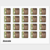 Bedankt voor het komen Safari Rustic Baby shower Vierkante Sticker (Vel)