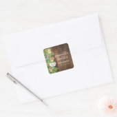 Bedankt voor het komen Safari Rustic Baby shower Vierkante Sticker (Envelop)
