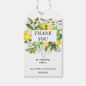Bedankt voor het komen van citroen bruiloft gunst  cadeaulabel (Voorkant)
