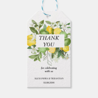 Bedankt voor het komen van citroen bruiloft gunst cadeaulabel