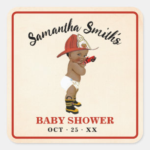 Bedankt voor het komen van een brandweerman Baby s Vierkante Sticker