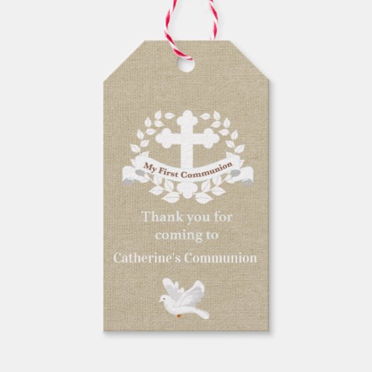 Bedankt voor het komen van mijn eerste communie La Cadeaulabel (Voorkant)