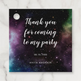 Bedankt voor het komen van mijn feestje Galaxy Ver Bedankjes Labels