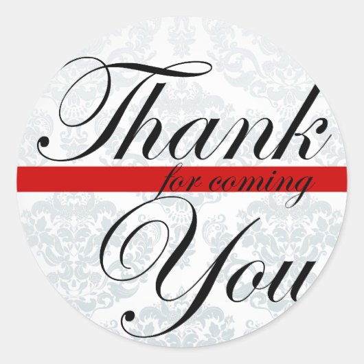 Bedankt voor het komen van Rode Sticker (Voorkant)