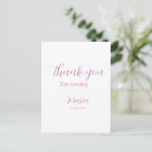 Bedankt voor het komen verjaardagsfeest naam datum briefkaart (Staand voorkant)