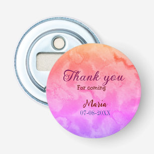 Bedankt voor het komen verjaardagsfeestje en naamd button flesopener