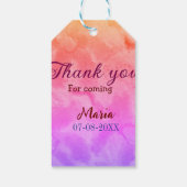 Bedankt voor het komen verjaardagsfeestje en naamd cadeaulabel (Achterkant)