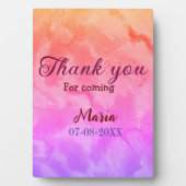 Bedankt voor het komen verjaardagsfeestje en naamd fotoplaat (voorkant)