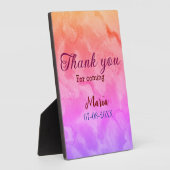 Bedankt voor het komen verjaardagsfeestje en naamd fotoplaat (Zijkant)