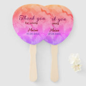 Bedankt voor het komen verjaardagsfeestje en naamd handwaaier (Voorkant en achterkant)