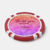 Bedankt voor het komen verjaardagsfeestje en naamd poker chips (Enkel)