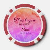 Bedankt voor het komen verjaardagsfeestje en naamd poker chips (Achterkant)