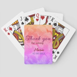 Bedankt voor het komen verjaardagsfeestje en naamd pokerkaarten