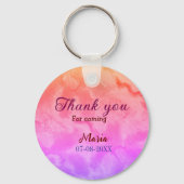 Bedankt voor het komen verjaardagsfeestje en naamd sleutelhanger (Achterkant)