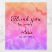 Bedankt voor het komen verjaardagsfeestje en naamd wijn etiket (Enkel label)