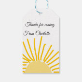 bedankt voor het komen voeg naam tekst bericht zon cadeaulabel (Achterkant)