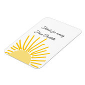 bedankt voor het komen voeg naam tekst bericht zon magneet (Linkerzijde)