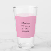 bedankt voor het komen voeg naam tekstbericht toe glas (Achterkant)