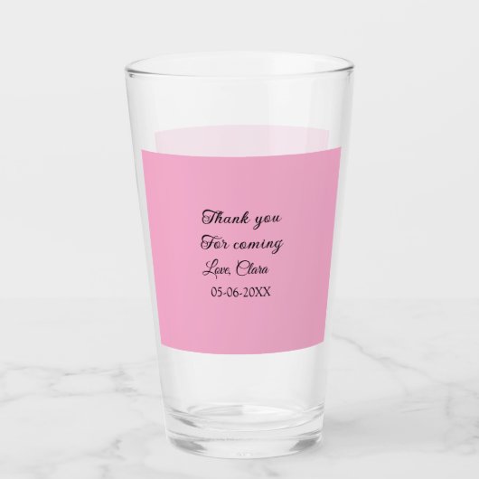 bedankt voor het komen voeg naam tekstbericht toe glas (Voorkant)