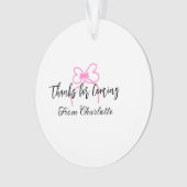 bedankt voor het komen voeg naam toe tekst bericht ornament (voorkant)
