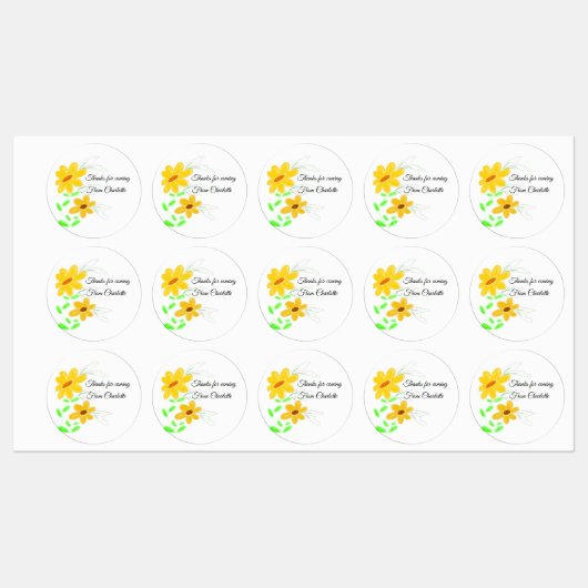 bedankt voor het komen voeg naam toe tekst gele zo labels (Vel)