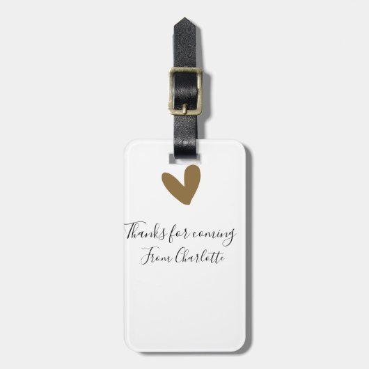 bedankt voor het komen voeg naam toe tekstbericht  bagagelabel (Voorkant verticaal)