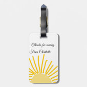 bedankt voor het komen voeg naam toe tekstbericht  bagagelabel (Achterkant verticaal)