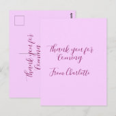 bedankt voor het komen voeg naam toe tekstbericht briefkaart (Voorkant / Achterkant)