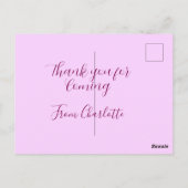 bedankt voor het komen voeg naam toe tekstbericht briefkaart (Achterkant)