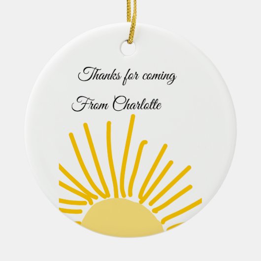 bedankt voor het komen voeg naam toe tekstbericht  keramisch ornament (Voorkant)