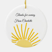 bedankt voor het komen voeg naam toe tekstbericht  keramisch ornament (Achterkant)