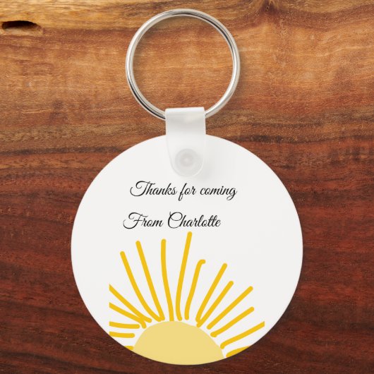 bedankt voor het komen voeg naam toe tekstbericht  sleutelhanger (Achterkant)