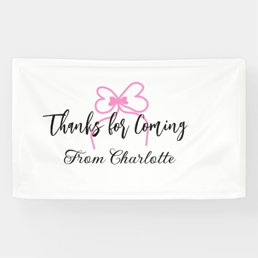 bedankt voor het komen voeg naam toe tekstbericht spandoek (Horizontaal)